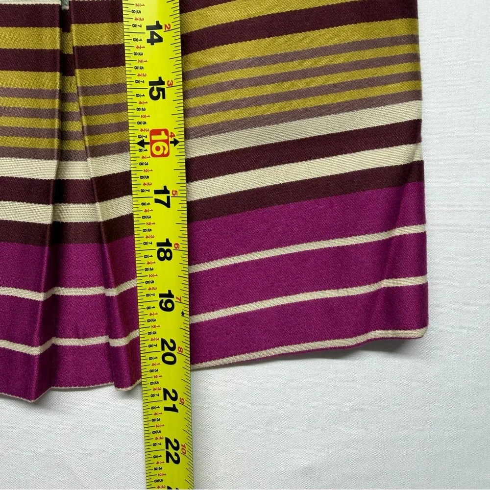 J. McLaughlin Skirt Striped Pleated Pockets 8 Purple Multi‎ Womens Career Preppy